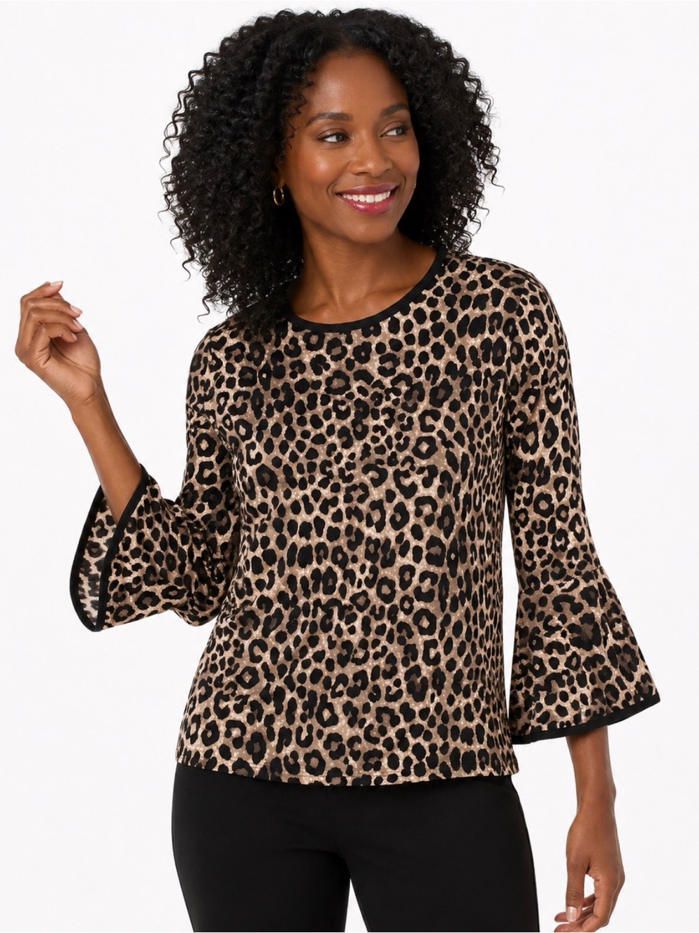 Michael Kors Gunmetal Leopard-Print Top (NWOT)